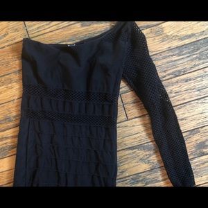 Black net bodycon dress